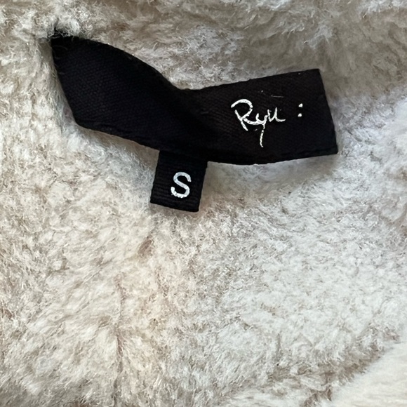 RYU Faux Suede & Shearling Brown Jacket w Eyelet Detail Sz S - Picture 2 of 3